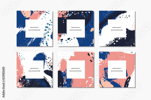 Set of colorful square hand...