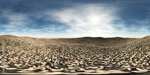 HDRI, environment map , Round panorama, spherical panorama, equidistant projection, panorama 360, rocky desert