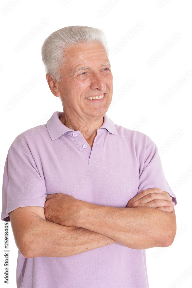 Portrait of senior man isolated on white background Portrait of senior man isolated on white background