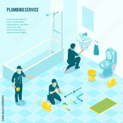 Plumbing Service Team Illustration 