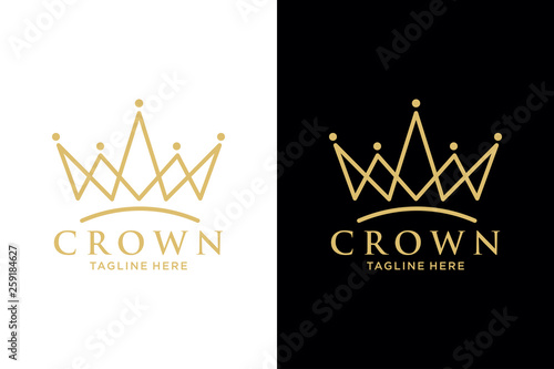 Geometric Vintage Creative Crown abstract Logo design vector template. Vintage Crown Logo Royal King Queen concept symbol Logotype concept icon.