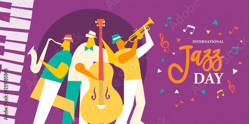 International Jazz day poster of live music band