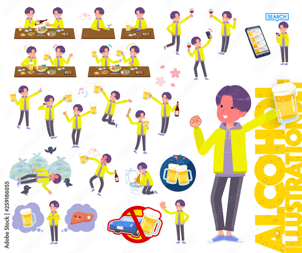 Fototapeta premium flat type yellow Parker man_alcohol