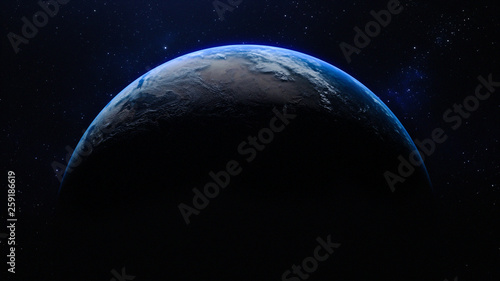 3d rendering Earth rotation Night to day. Elements of this image furnished by NASA.