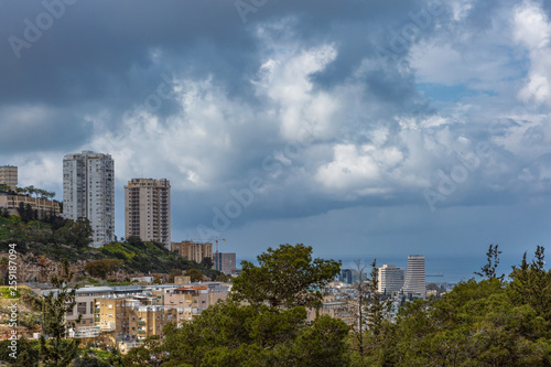 Haifa, Israel, the city before the thunderstorm