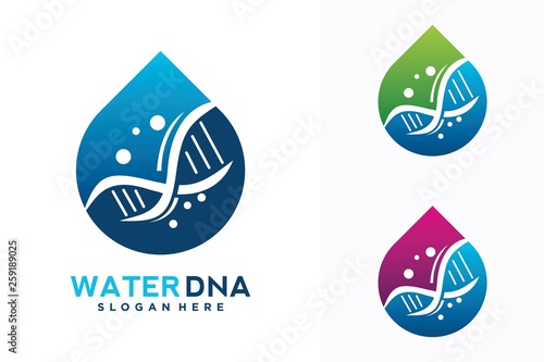 water DNA logo design template