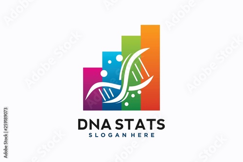 DNA stats logo design template