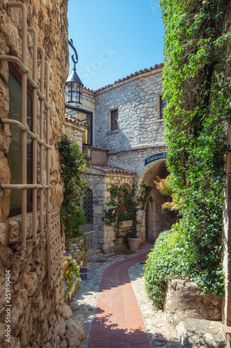 The entrance to the hotel The golden goat in the picturesque French village of Eze