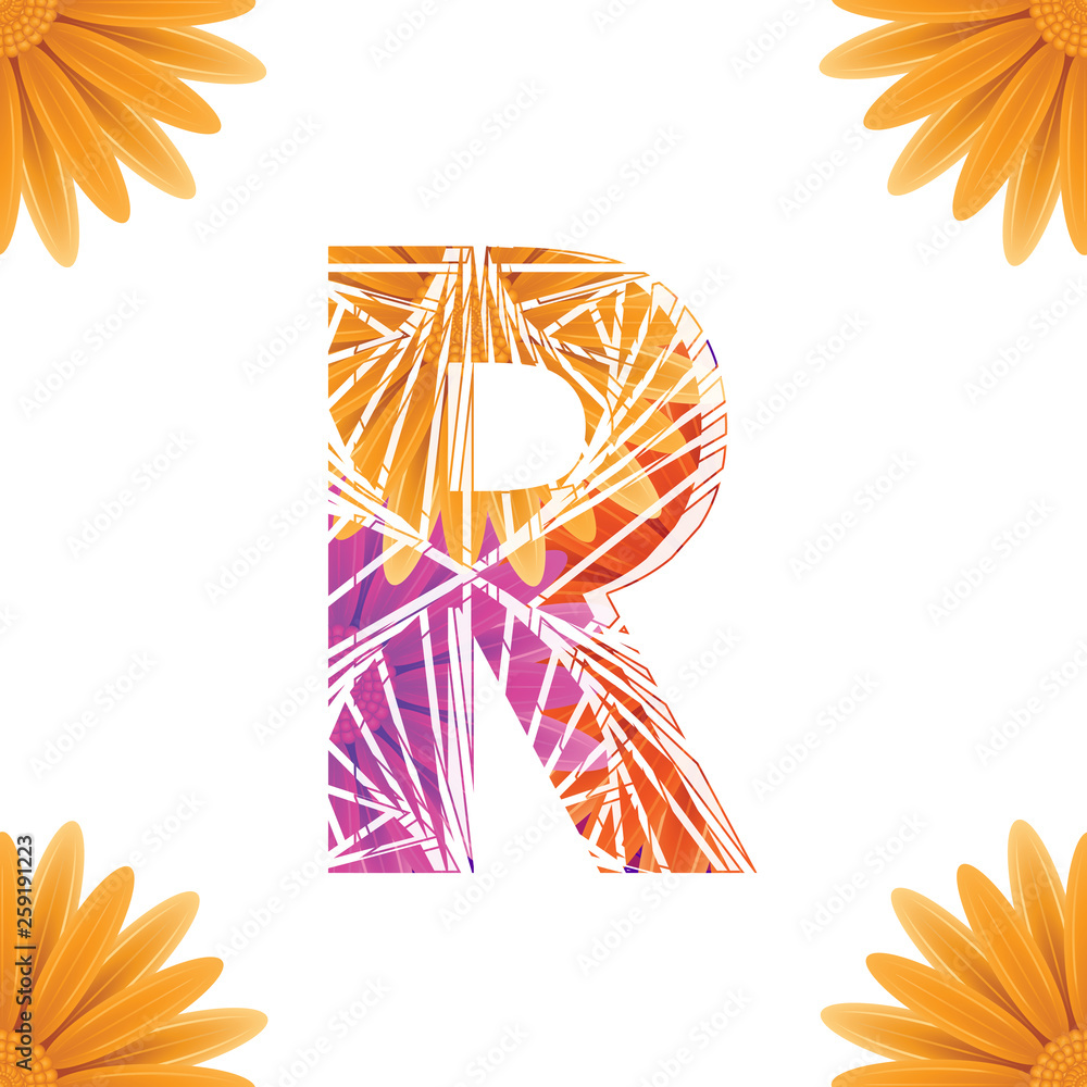 Floral Letter R design template. Mother's Das flower logo type design ...