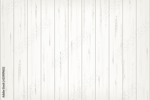 White wood plank texture for background. Vector.