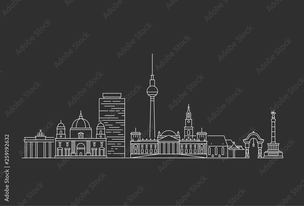 Berlin skyline. Vector illustration