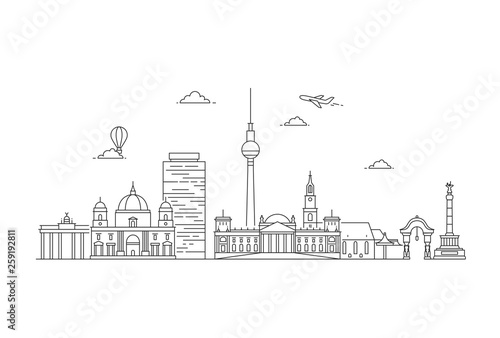 Berlin skyline. Vector illustration