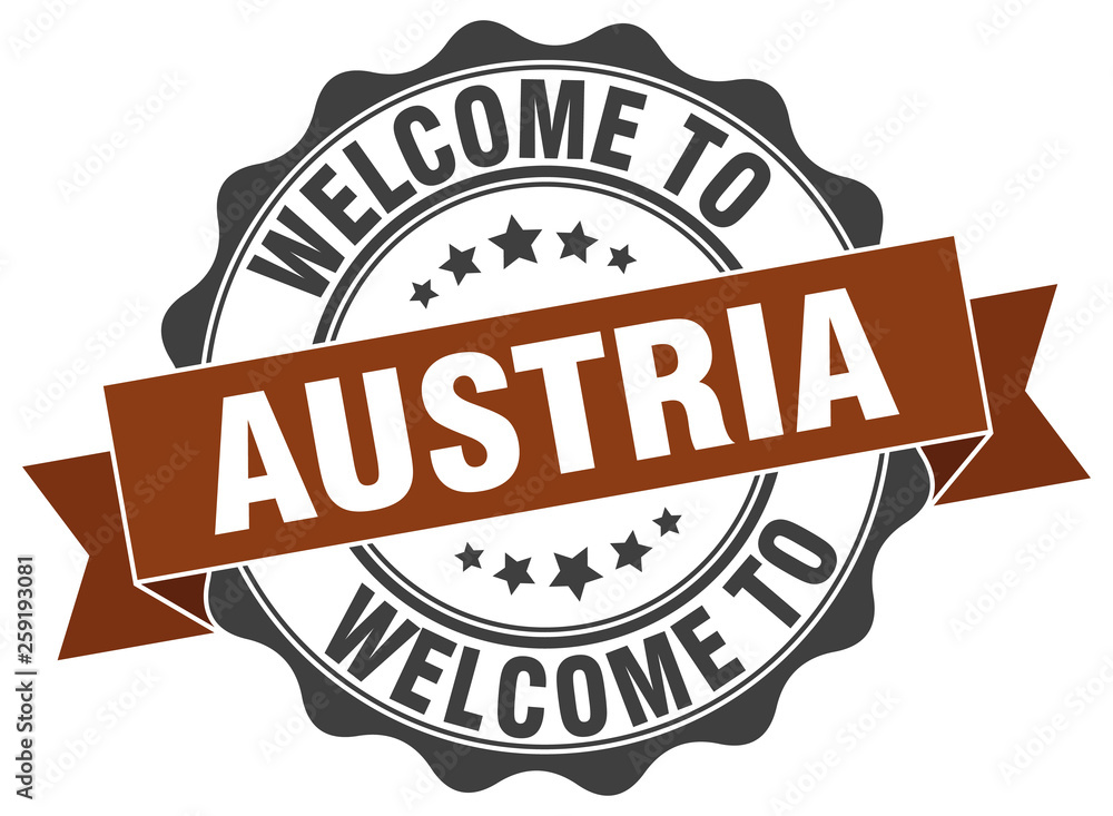 Obraz premium Austria round ribbon seal