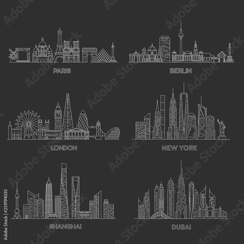 Cities skylines. Vector illustration