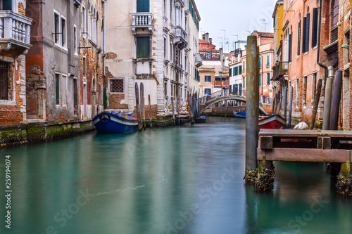 Fototapeta Naklejka Na Ścianę i Meble -  Traditional canal street in Venice, Italy