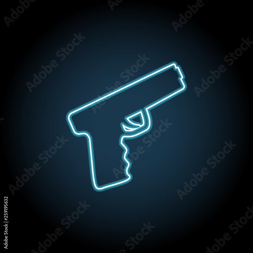 gun, pistol, handgun, weapon icon. Simple thin line, outline vector of ban, prohibition, forbid icons for UI and UX, website or mobile application