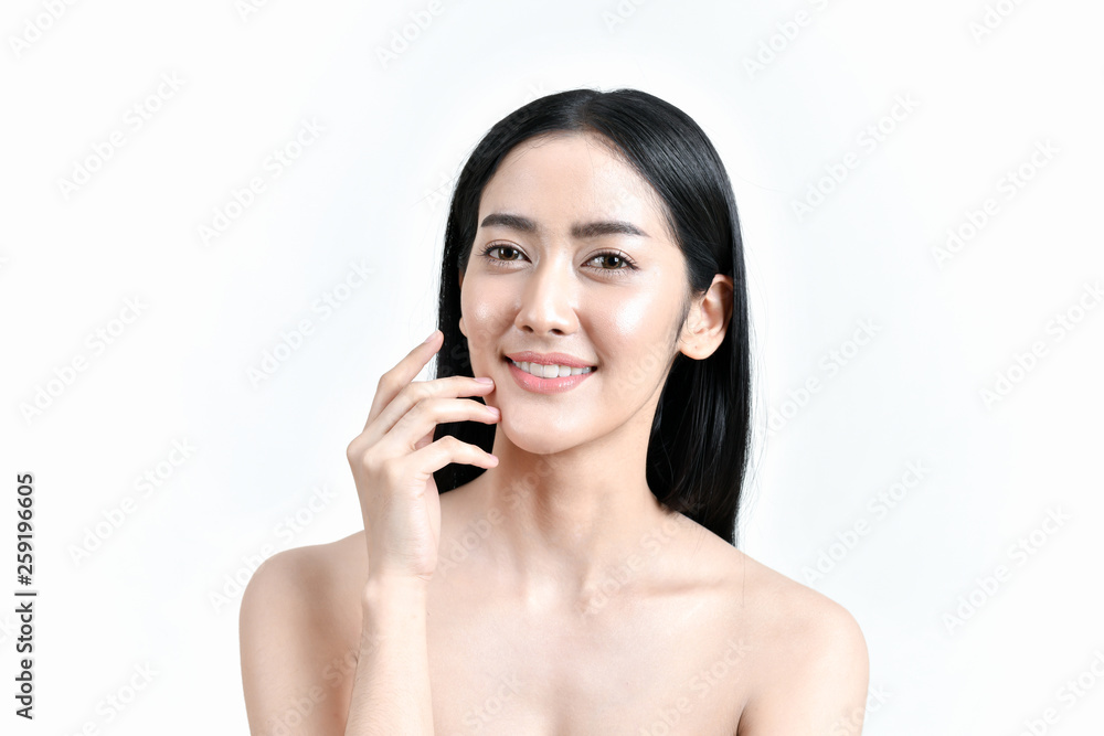 The concept of healthy beautiful woman. Beautiful women keep healthy. Beautiful women take care of skin health. Beautiful girl on white background The concept of healthy beautiful woman. Beautiful women keep healthy. Beautiful women take care of skin health. Beautiful girl on white background