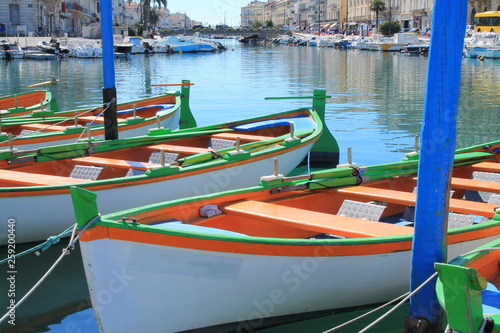 Wallpaper Mural Colorful traditional boats in Sete, a seaside resort and singular island in the Mediterranean sea, it is named the Venice of Languedoc Rousillon, France Torontodigital.ca