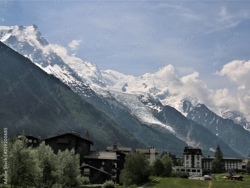 Mont Blanc viewed from Chamonix