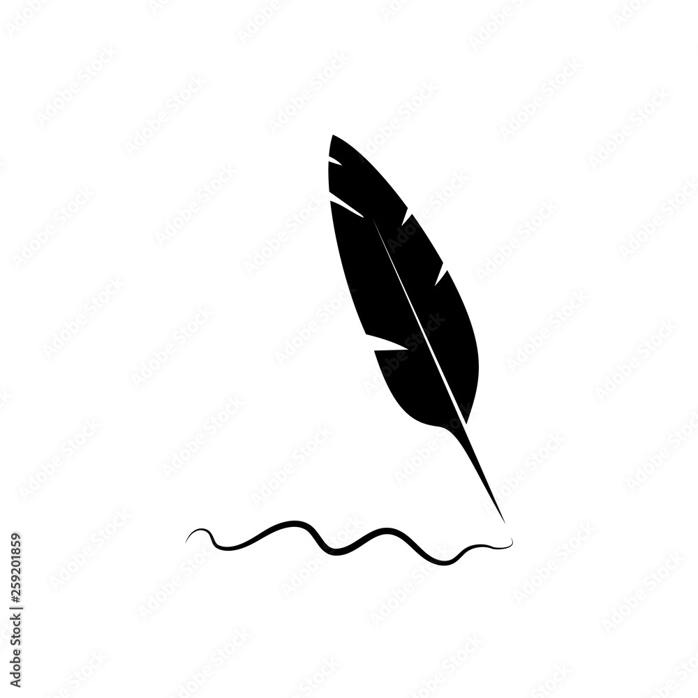 feather pen on white background feather pen on white background