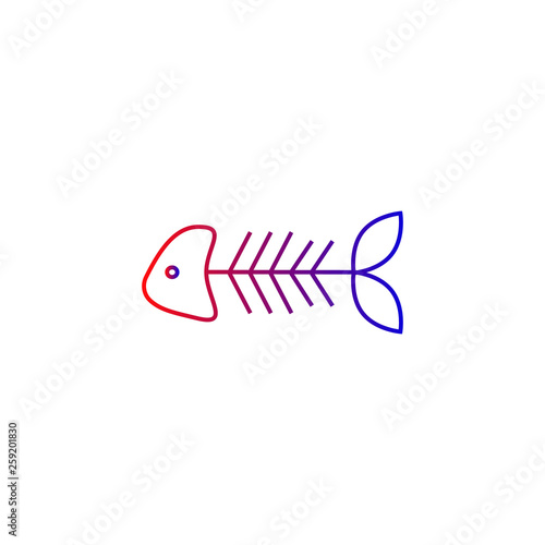 Fish skeleton vector icon