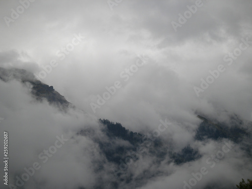 Clouds over the mountain on a cloudy day.Abkhazia