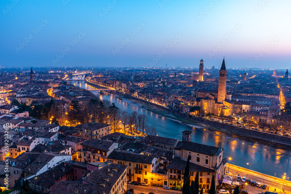 Beautiful sunset view of Verona, Veneto region, Italy Beautiful sunset view of Verona, Veneto region, Italy
