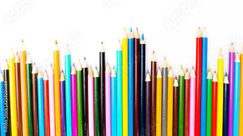 seamless colored pencils isolated
