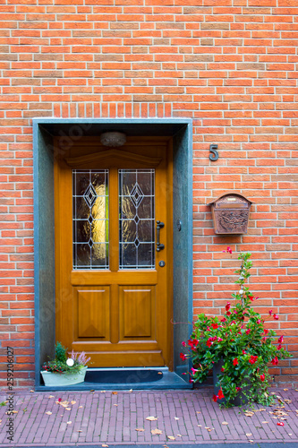  wooden house door in German small town