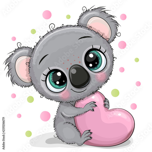 Cute Cartoon Koala with heart