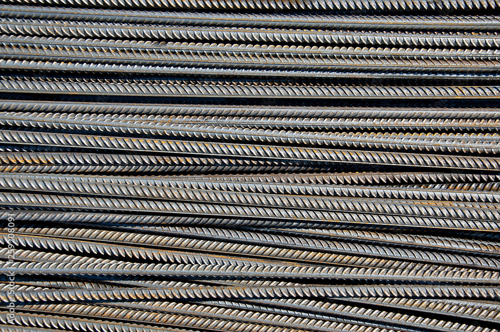 Close-up on reinforcing steel. Steel reinforcement close-up. Close-up on reinforcing steel. Steel reinforcement close-up.