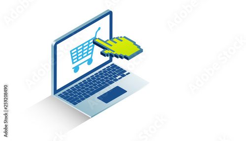 manina, click, cliccare, commercio, acquisti, economia
