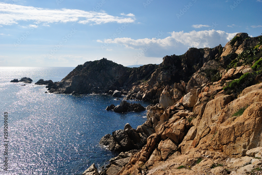 Naklejka premium La costa di Capo Ferrato