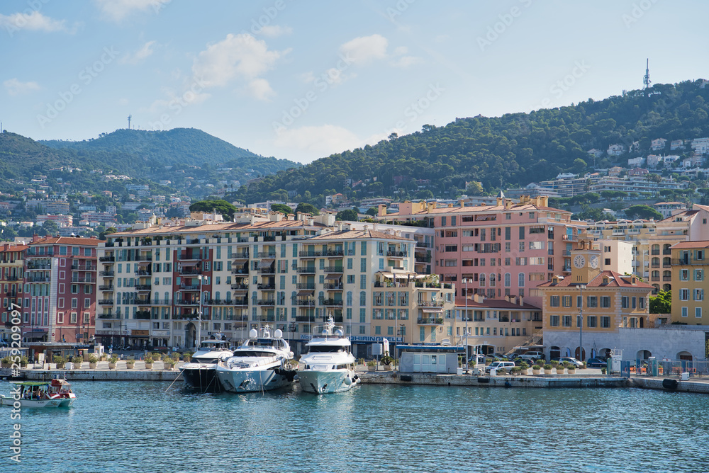 Nice, France - AUGUST 12, 2018: Port de Nice Lympia