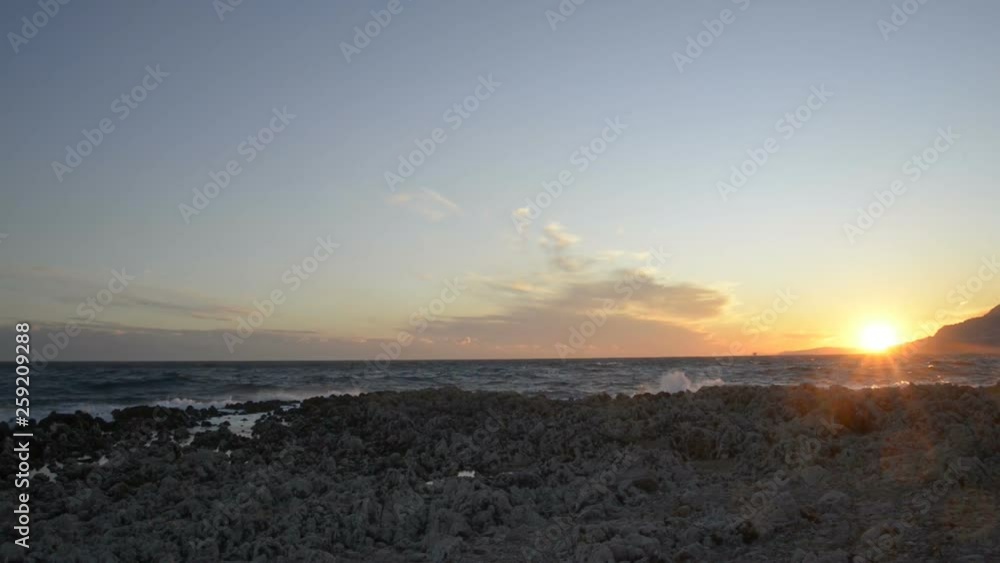 The bay of Montecarlo Monaco at sunset from Cap Martin in a sunny winter day The bay of Montecarlo Monaco at sunset from Cap Martin in a sunny winter day