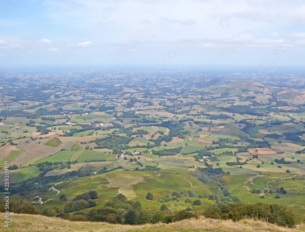 Fototapeta premium Rural France from Mount Baigura