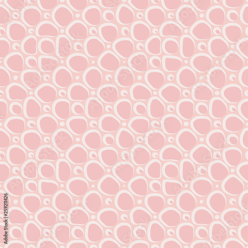 Abstract flat stones, hand drawn ethnic pattern. Vector pink retro ornament for textile, prints, wallpaper, wrapping paper, web etc.