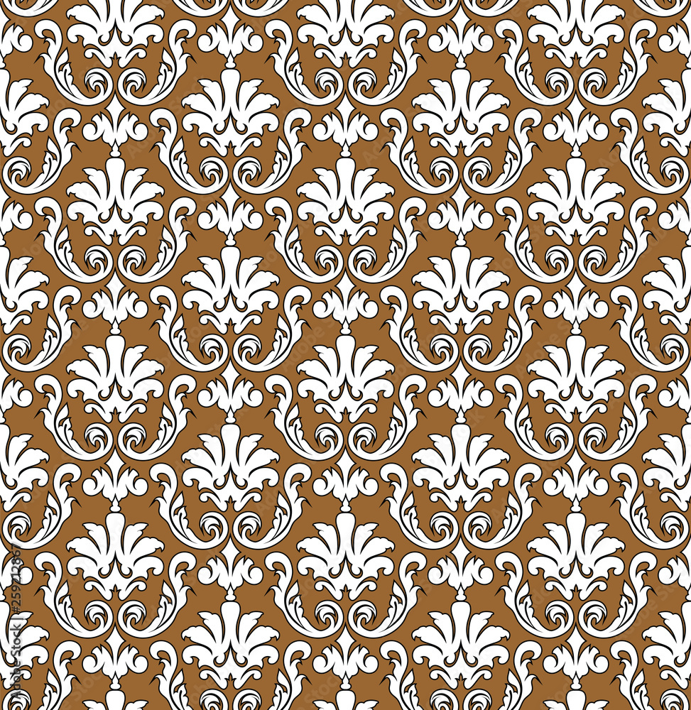 Damask Seamless Outline Pattern Damask Seamless Outline Pattern