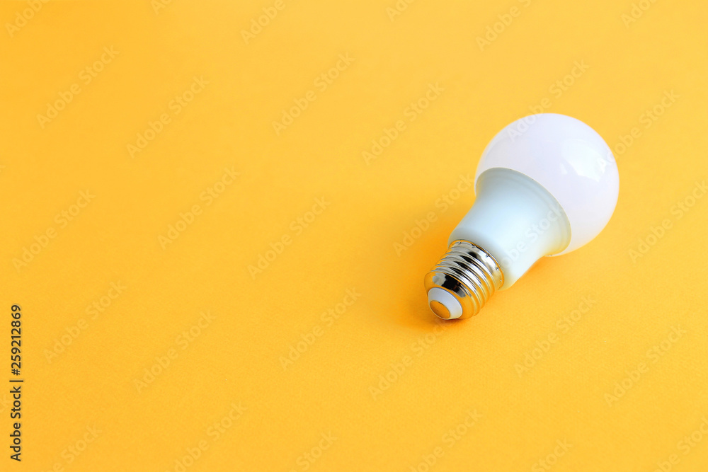 energy saving light bulbs on a yellow background the concept of respect for the hardest and saving resources energy saving light bulbs on a yellow background the concept of respect for the hardest and saving resources