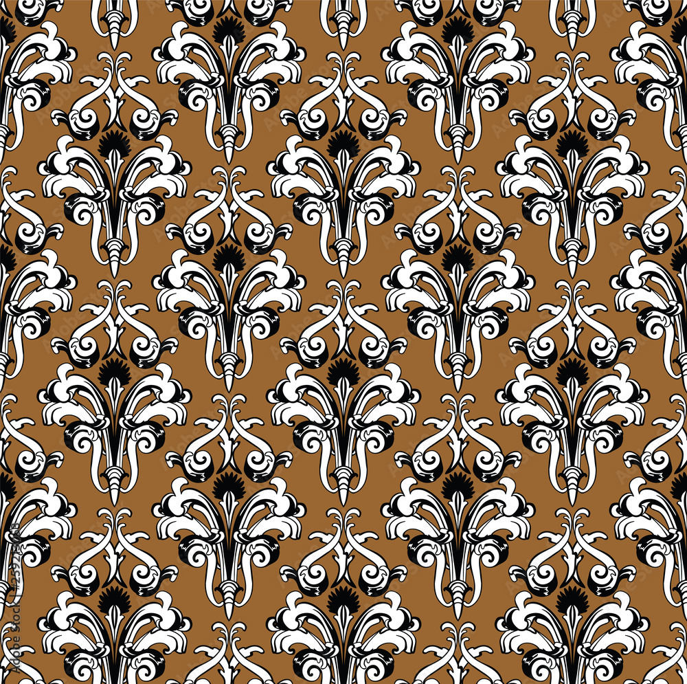 Damask Seamless Outline Pattern Damask Seamless Outline Pattern