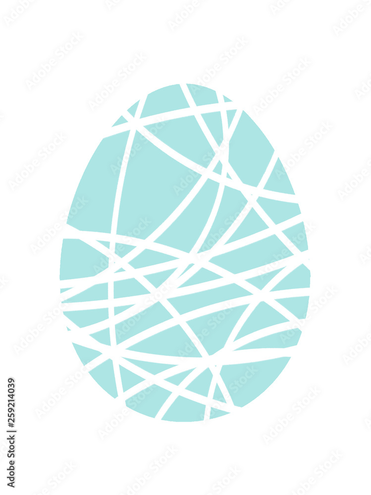 Pastel blue easter egg with white ornament Pastel blue easter egg with white ornament