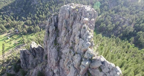 4K Aerial Northern Colorado Mountain Range Over Cliff
