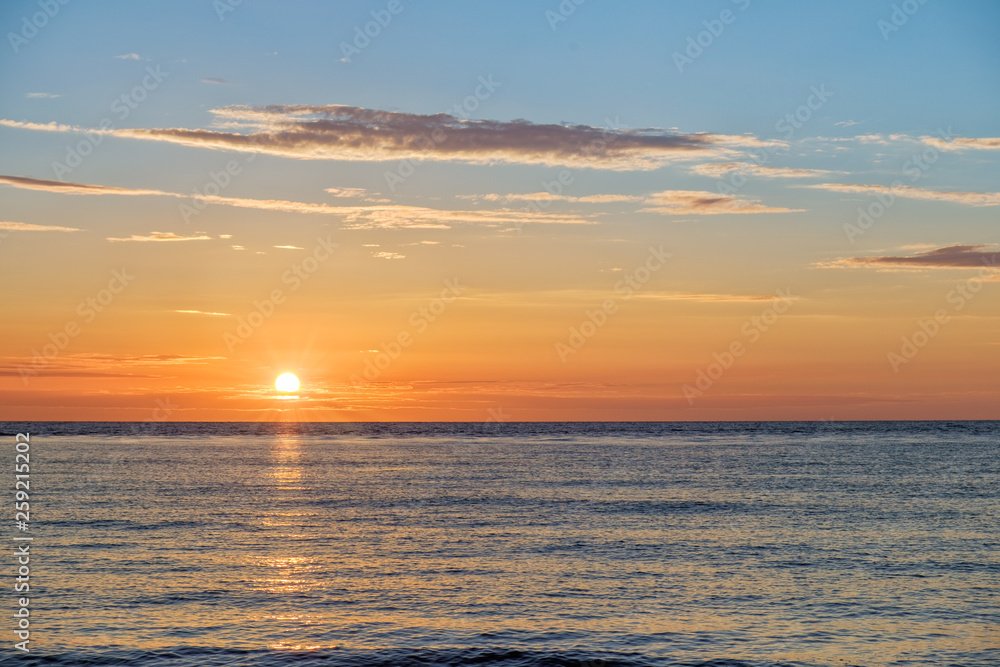 Beautiful summer sunset over Baltic sea. 