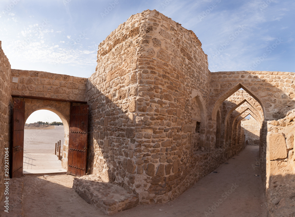 Entrance and arches of 16th century Bahrain fort