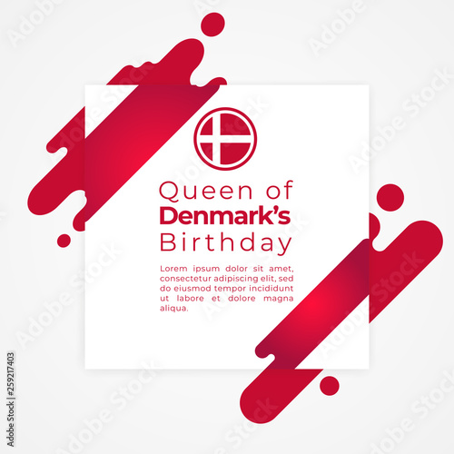 Happy queen of Denmark's birthday vector template illustration.