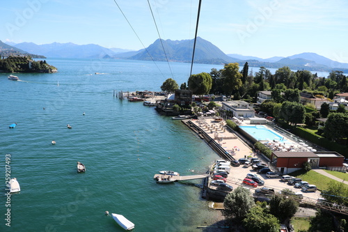 Cable car trip from Monte Mottarone to Lake Maggiore, Italy photo