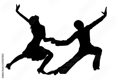 a couple dancing silhouette vecor 