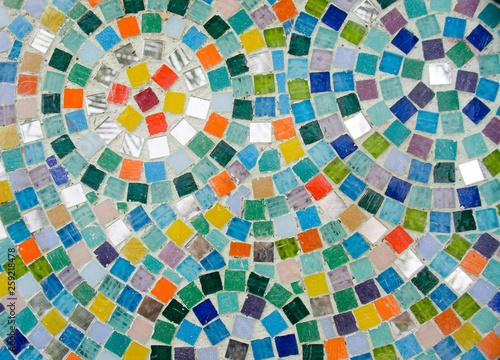 Fotografija Colorful square  mosaics in circular form.