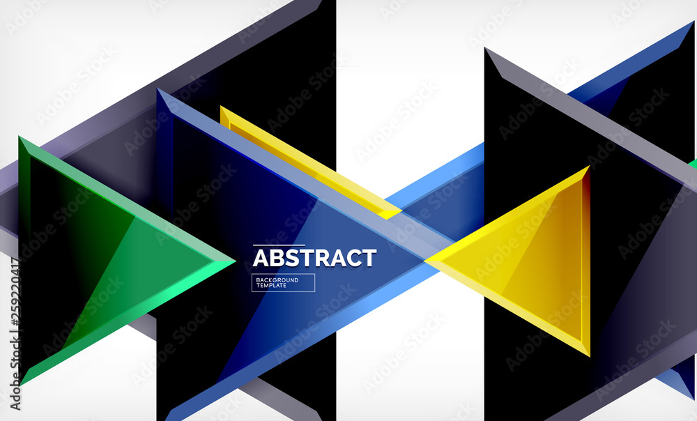 Flying triangles compostion geometric background Flying triangles compostion geometric background