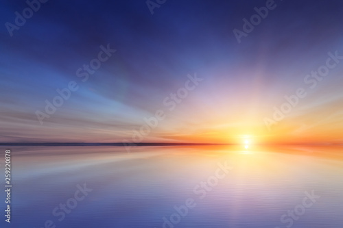 the simulated reflection of the sun's dawn / bright background scenery © ml1413